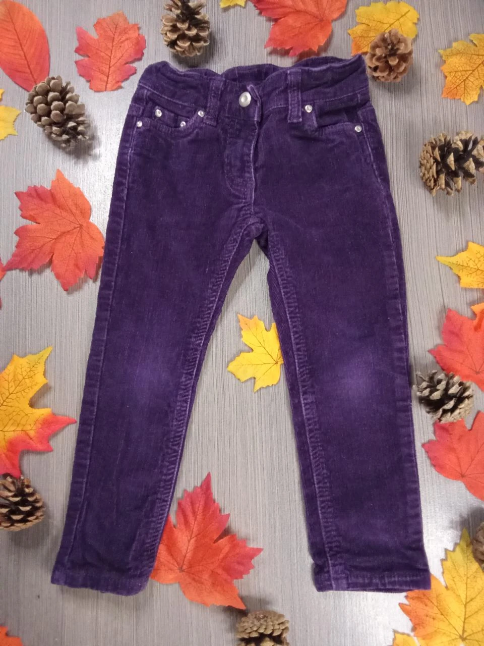 Pantalon type velours violet Tissaia 3 ans